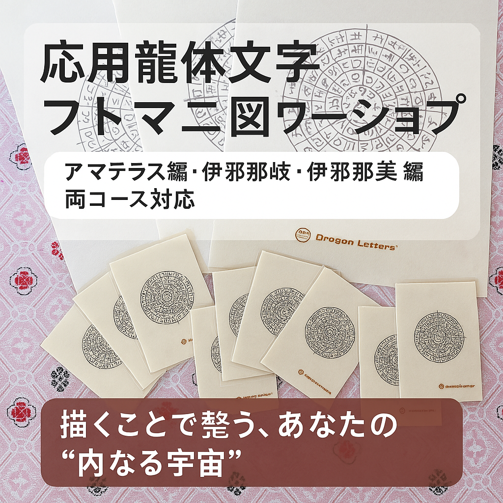 あさちゃん❀八角フトマニ図最強コンビ様宇宙flower❀ 東京・足立応用龍体文字フトマニ図講座｜アマテラス・伊邪那岐編対応